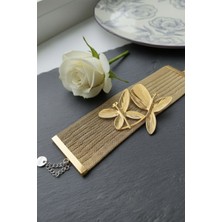 Aslı Kiraz Jewerly Hasır Bileklik Kelebek Detaylı Gold