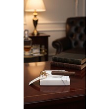 Montdekor El Yapımı Mermer Taşlı Bronz Desenli Küllük