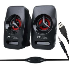 Magicvoice T-19 1+1 USB Pc Mini Hoparlör - Speaker (2*3 Watt - 4 Ohm)