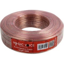 Magicvoice 2 x 0.50 Şeffaf Hoparlör Kablosu