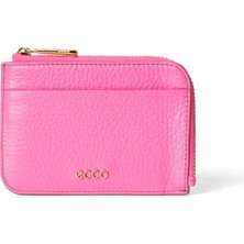 Ecco Card Case Zipped Pebbled Leather