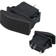 Powermaster ﻿ince Işık Sembollü Işıklı 3 Pinli On-Off 12-24V Marin Switch