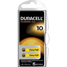 Duracell 10 No Kulaklık Pili (6'lı Paket)