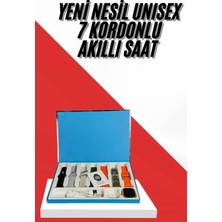 TeknoBaran 7 Kordonlu Unisex Akıllı Saat Çoklu Kordon Seçeneği Amoled Ekran