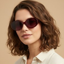 Daniel Klein DK4342-3 Bordo Oval Model Velour Vintage Kadın Güneş Gözlüğü
