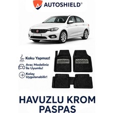 Fiat Egea Serisi Tüm Modeller Ile Uyumlu Universal Derin Havuzlu Paspas Krom Karbon