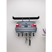 3dpazarıcom 3D Baskı Dekoratif Bmw E46 Arka Model Tasarımlı Gri Renk Anahtar Askılığı