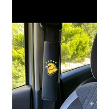 Car 5 Yıldız Detaylı Sarı Kanarya Oto Emniyet Kemeri Kılıfı - 2'li Set