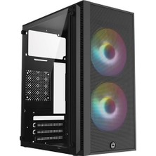 Kaia Frısby FC8970G 300W 2x Raınbow Fan Mını Tower Gami̇ng Si̇yah Kasa