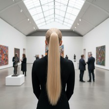 Tokalı Düz At Kuyruğu / Balköpüğü Beyaz Platin Röfleli