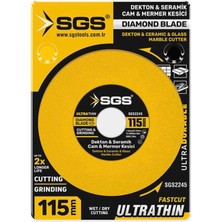 SGS2245 Sgs Cam-Dekton-Seramik-Mermer Hassas Elmas Kesici 115 mm
