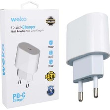 Weko WK-26524 Beyaz Pd 20 Watt Iphone Type-C Hızlı Şarj Başlığı