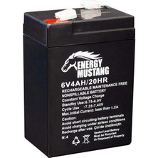 Zibox Energy Mustang 6 Volt 4 Amper Kuru Işıldak Aküsü (70x48x101 Mm)