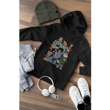 Fuddy Moda Zootopia Karakterler Baskılı Kapüşonlu Çocuk Sweatshirt, Unisex Çizgi Film Temalı Hoodie