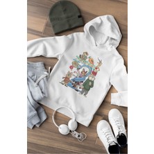 Fuddy Moda Zootopia Karakterler Baskılı Kapüşonlu Çocuk Sweatshirt, Unisex Çizgi Film Temalı Hoodie