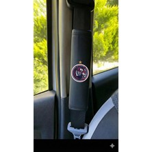 Car Bordo Mavi Kaplan ve Yıldız Desenli Emniyet Kemeri Koruyucu Kılıfı - 2li