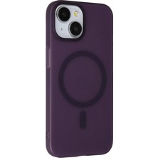 Fuchsia iPhone 15 ile Uyumlu Plus Tuna Pc Slim Kablosuz Şarj Özellikli Kapak - Derin Mor