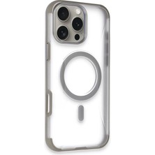 Fuchsia iPhone 14 Pro Max ile Uyumlu Hilton Kablosuz Şarj Özellikli Kapak - Titan Gri