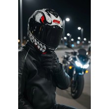 Givi Gıvı 50.x Bones Beyaz / 1 Renkli 1 Şeffaf Vizörlü Motosiklet Kask