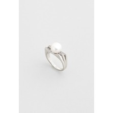 So CHIC Vintage İnci 18 Ayar Beyaz Altın Kaplama Gümüş Yüzük