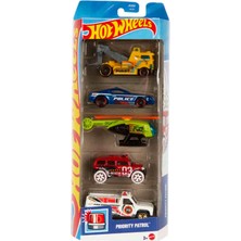 Hot Wheels Priority Patrol Metal Beşli Araba Seti Işıksız JKG09 5 Parça Çocuklar İçin Eğlenceli