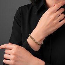Angelviva 925 Ayar Gümüş Su Yolu Yeşil Zultanit Kadın Bileklik | Renk Değiştiren Özel Taş 19.5 cm