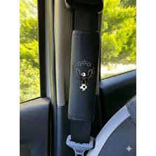 Car Siyah Beyaz Aşkına: Özel Tasarım Kartal Logolu Emniyet Kemeri Kılıfı-2li Set