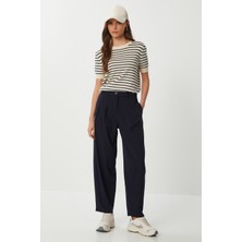 Happiness İstanbul Pensli Poliviskon Balon Pantolon LGP0031 Lacivert