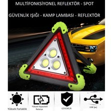 Çerçici Reflektör 3 Ledli Güneş Enerjili - Kamp Feneri - Işıldak - Powerbank