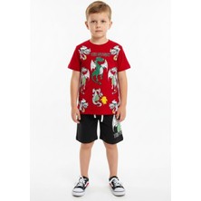 New Kids 3-4-5-6 Yaş Baskılı Şortlu Erkek Çocuk Takım