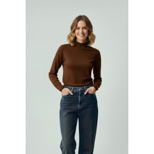 Wekame Kadın Yarım Balıkçı Yaka Yumuşak Triko Kazak