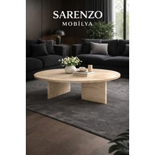 Sarenzo Mobilya Sarenzo Orta Sehpa Traverten (Mermer Desenli)