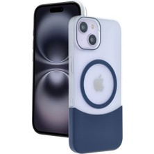 Fuchsia iPhone 14 ile Uyumlu Velar Kablosuz Şarj Özellikli Kapak - Lacivert