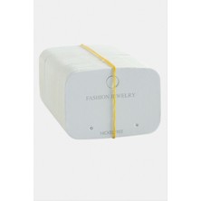 Zero Ozlstor Oval Lüx Küpe Kartı 100 Adet-Beyaz