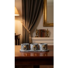 Montdekor El Yapımı Mermer Taşlı Bronz Desenli Mumluk