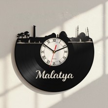 Craftverse Malatya Silüetli Geri Dönüşüm El Emeği Plak Duvar Saati