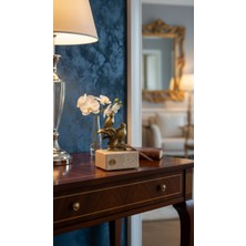 Montdekor El Yapımı Mermer Taşlı Bronz Desenli Obje