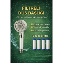 Suvia Filtreli Duş Başlığı 5 Yedek Filtre | Su Arıtmalı, Klor ve Kireç Önleyici, Yüksek Basınçlı