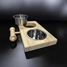 Ceritoğlu Çiftli Metal & Ahşap Mamalık Kanarya-Papağan-Muhabbet Yerli Üretim 17X10 cm