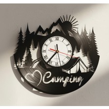 Craftverse Kamp Temalı El Yapımı Plak Duvar Saati