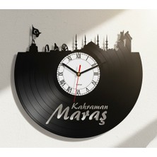 Craftverse Kahramanmaraş Silüetli Geri Dönüşüm El Emeği Plak Duvar Saati