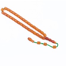 Lapisdo Ateş Kehribar Kalem Işçilik Kapsül Kesim 9X10MM Tesbih
