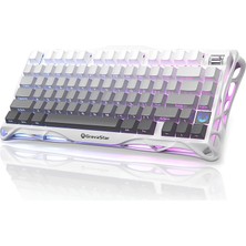 Gravastar Mercury K1 Rgb Kablosuz Mekanik Gaming Klavye, Alüminyum Çerçeveli, Ingilizce Q, Beyaz