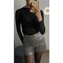 Sobasic Pul Payetli Mini Şort