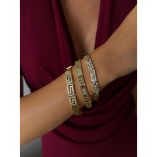 Nur Tasarım Atolyesi Xuping 14K Altın Kaplama Taşlı Kordon Bileklik 17+2 cm