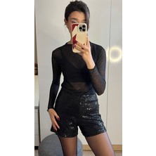 Sobasic Pul Payetli Mini Şort