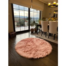 Doğuş Peluş Halı A Post Somon Yumuşak Dokulu Peluş Halı Yuvarlak