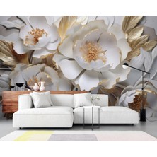 Grown Altın Işıltılı Çiçek Duvar Kağıdı