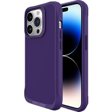 Bix iPhone 14 Pro Vortex Magsafe Kılıf Stand Özellikli 3x Korumalı Mikro Fiber Iç Yüzey Koyu Mor