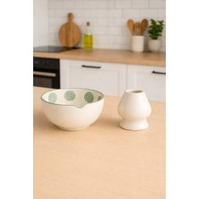Matchiva 2'li Premium Seramik Set - Orijinal Matcha Kasesi (Chawan) & Çırpıcı Standı (Kusenaoshi) - Köpürtme ve Koruma Seti